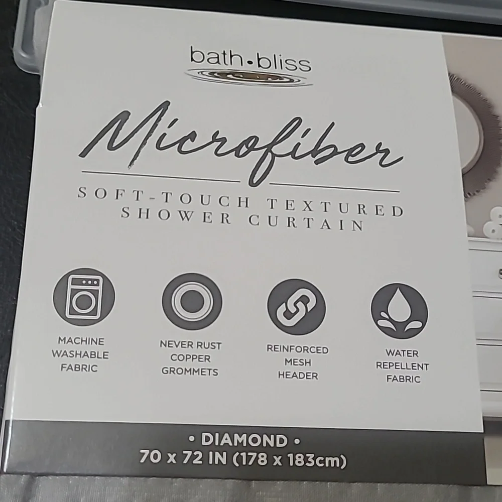 Bath Bliss Microfiber Shower Curtain Liner